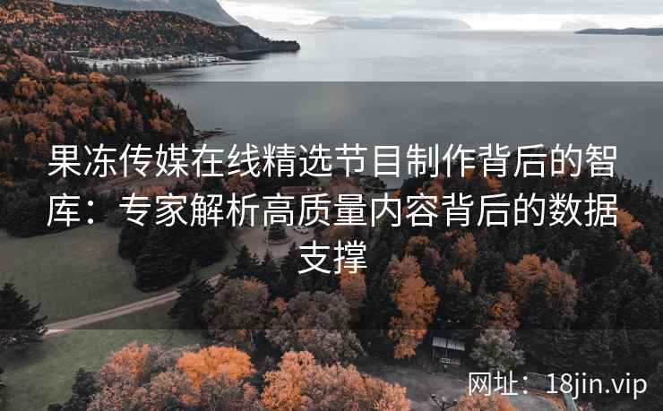 果冻传媒在线精选节目制作背后的智库：专家解析高质量内容背后的数据支撑