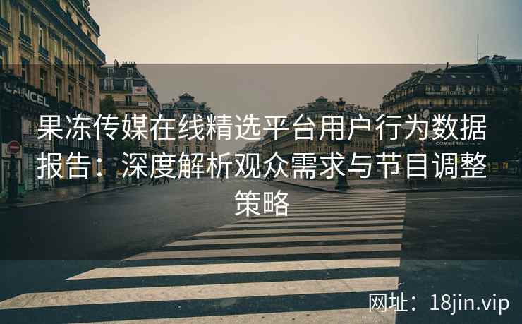 果冻传媒在线精选平台用户行为数据报告：深度解析观众需求与节目调整策略